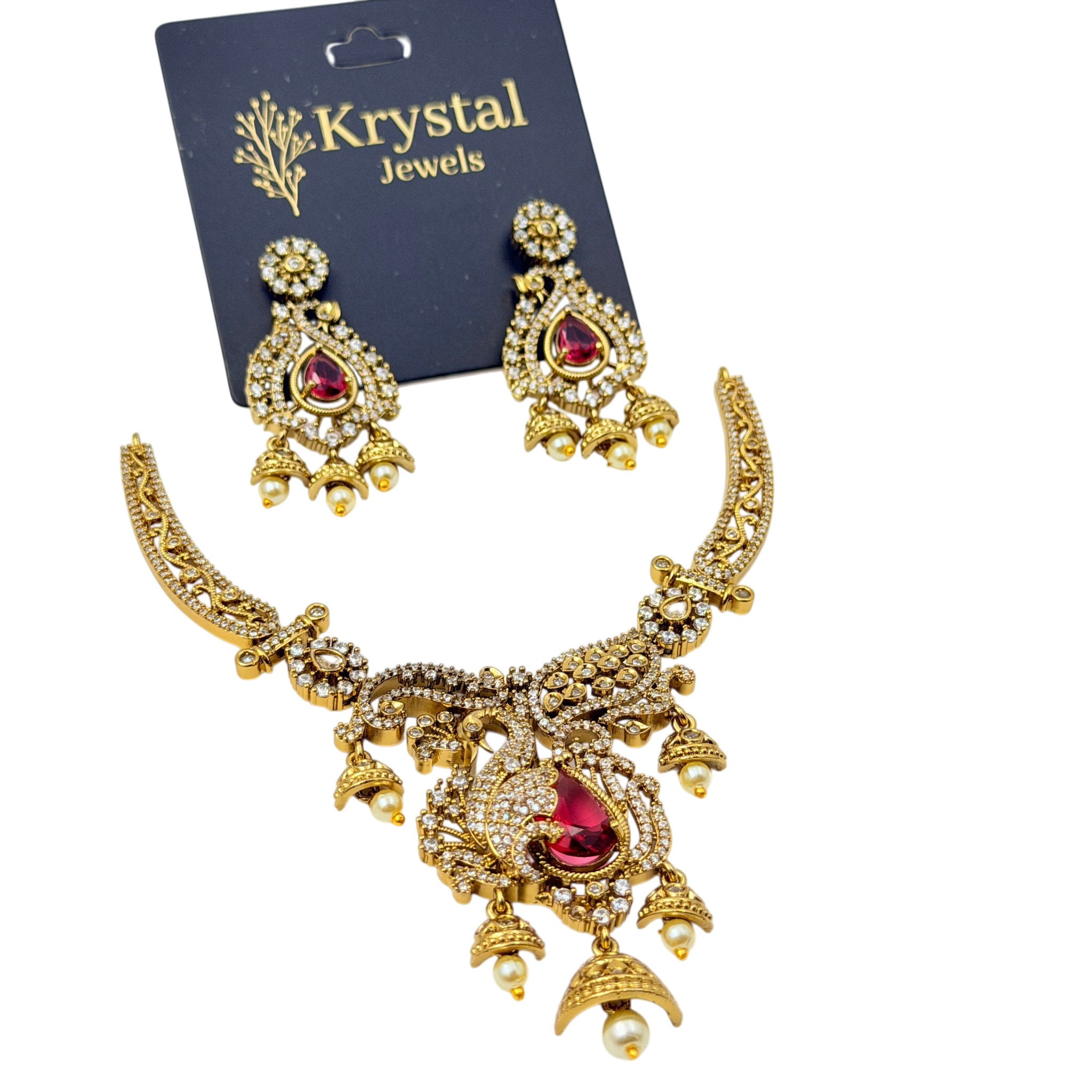 Elegant Ruby Jewelry Set