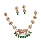 Emerald Arc Floral Necklace Set