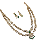 Jewelry set with a necklace and earrings on a white background