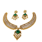 Emerald Prism Kundan Collar Set