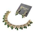 Jewelry set with necklace and earrings on a Krystal Jewels card