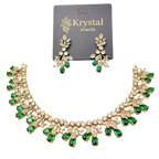 Jewelry set with necklace and earrings on a Krystal Jewels card