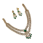 Jewelry set with necklace and earrings on a white background