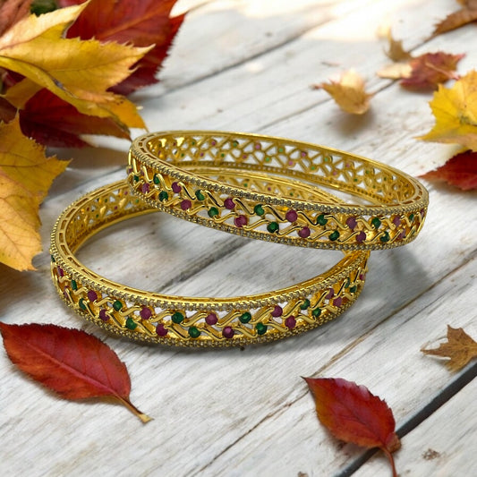 🍁 "Hemanta Rang" Gold Bangle Set 🍁