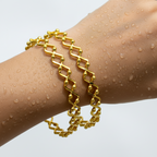 ✨ "Aakriti Bandhan" 18K Gold Bangle Set ✨