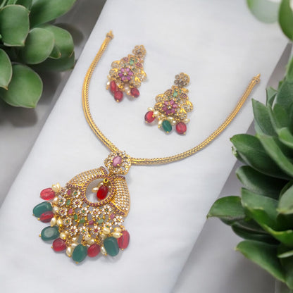 ✨ "Navratna Prabha" Necklace Set