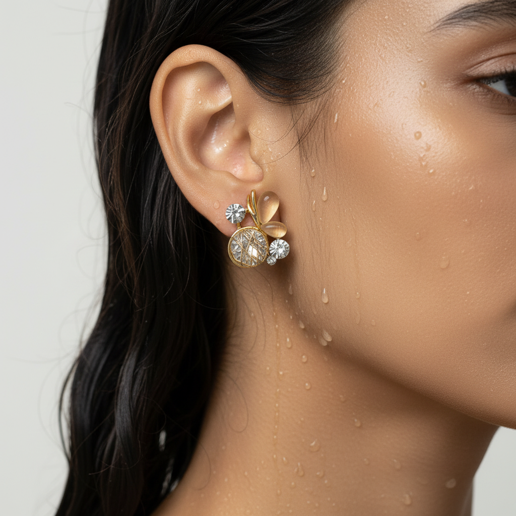 Golden Honey Bee Stud Earrings