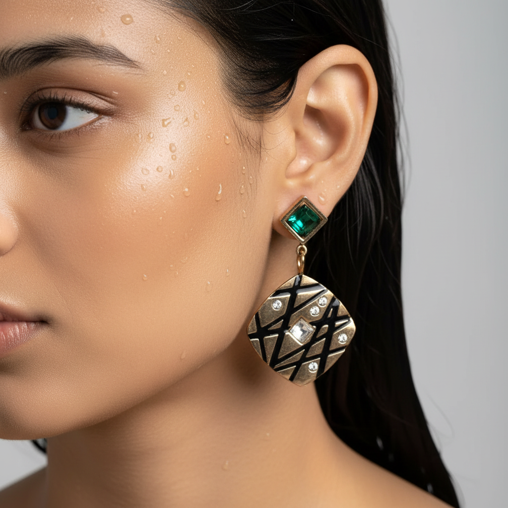 Regal Geometric Drop Earrings