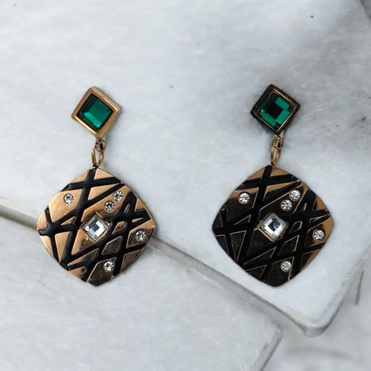 Regal Geometric Drop Earrings