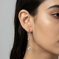 Rose gold Floral Vine Crystal Drop Earrings