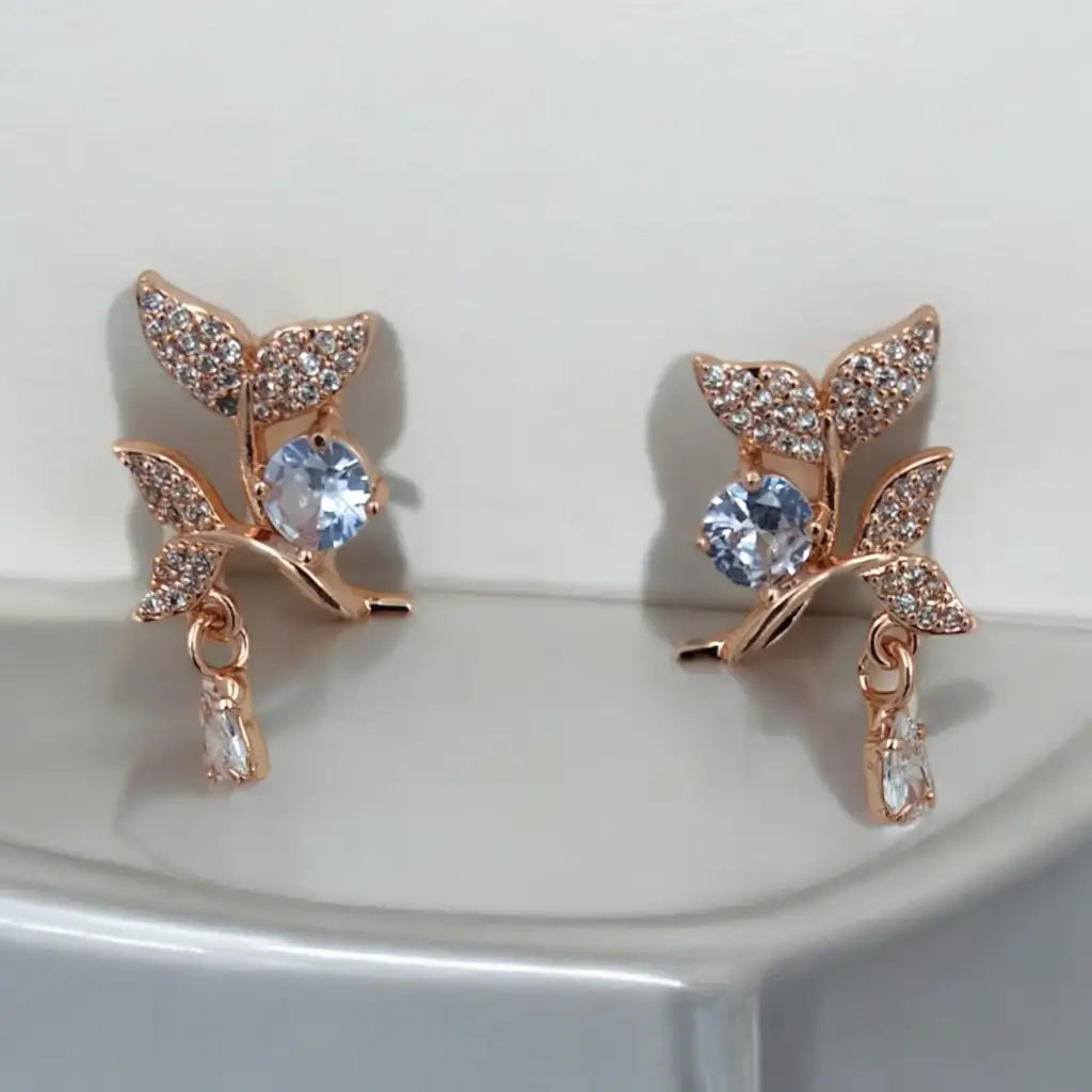 Blossom Sparkle Leaf Earrings