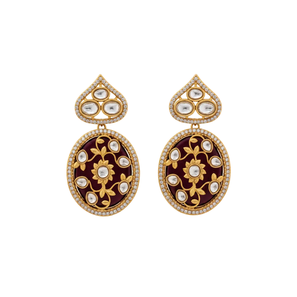 Heritage Floral Enamel Drop Earrings
