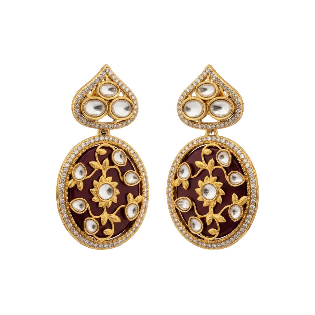 Heritage Floral Enamel Drop Earrings