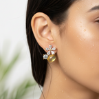 Golden Blossom Crystal Studs