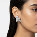 Iridescent Double Heart Earrings