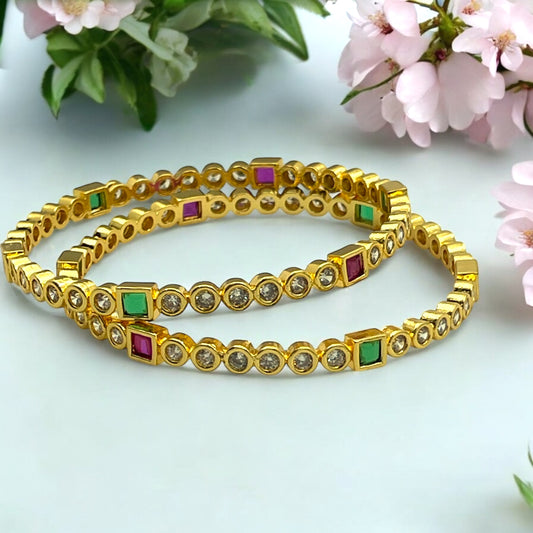 🌸 "Vasundhara Jyoti" Gold Bangle Set 🌸