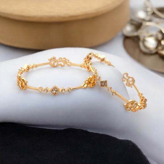 💎"Vividha Stone" Rose Gold Bangle Set💎