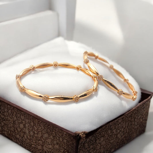 💖✨ "Kanak Rekha" Rose Gold Oval Bangle Set ✨💖