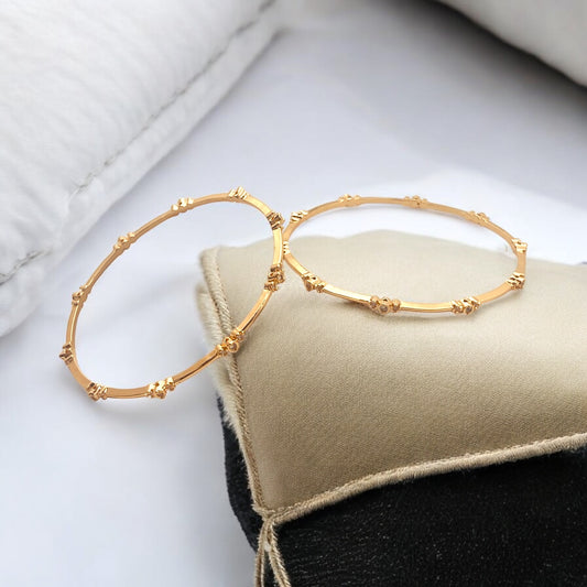 💖 "Pushpa Tarang" Rose Gold Floral Bangle Set💖