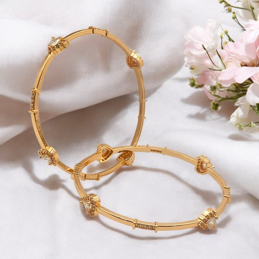✨ "Hridaya Tarang" Rose Gold Heart Bangle Set ✨