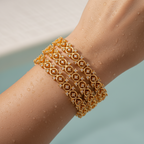 💖"Pallavi Bandhan" Rose Gold Floral Bangle Set💖