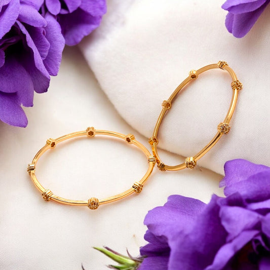 💜"Taraka Bandhan" Rose Gold Floral Bangle Set💜
