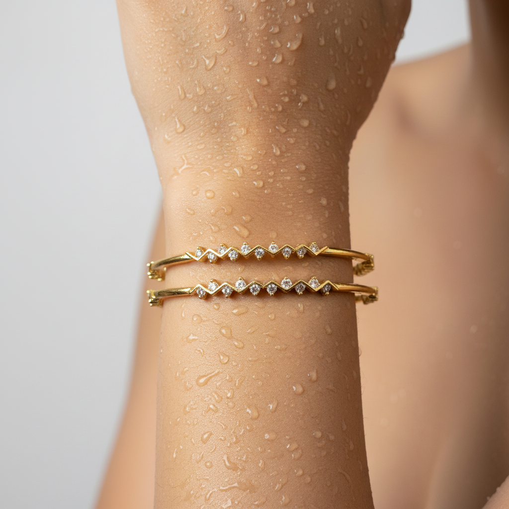 Gold Geometric Bangle