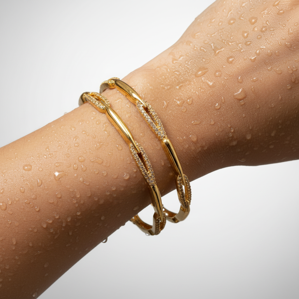 Gold Crossover Bangle