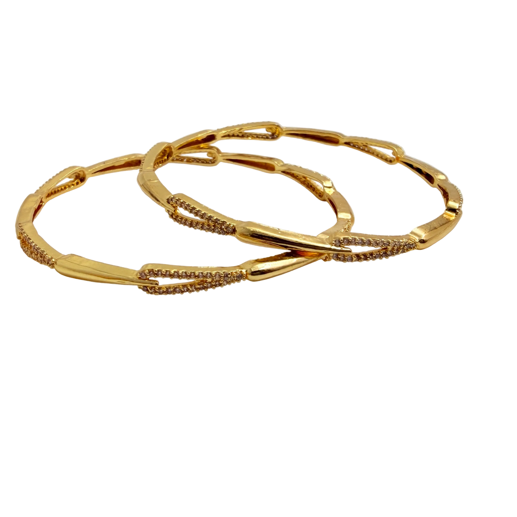 Gold Crossover Bangle