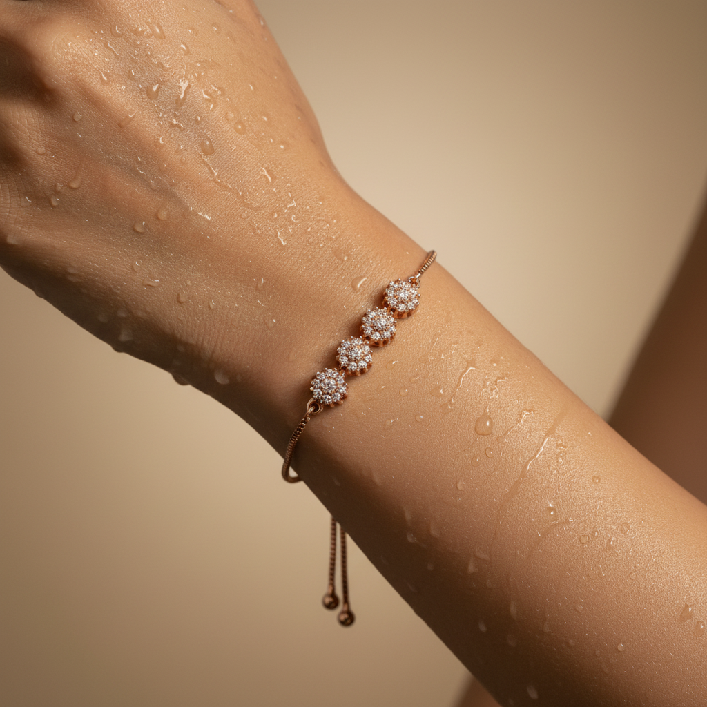 Rose Gold Sparkling Chain Bracelet