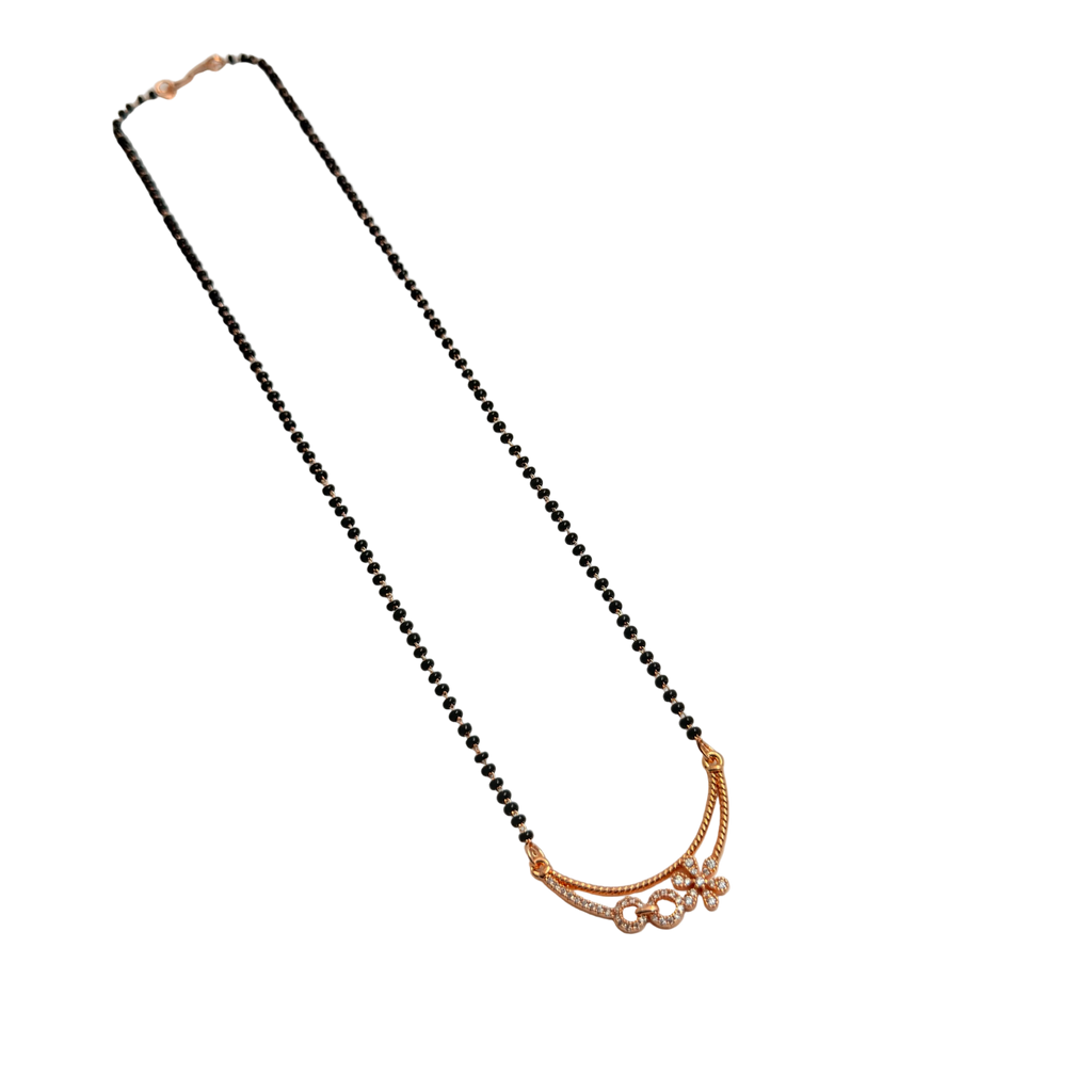 Rose Gold Double Curved Floral Mangalsutra