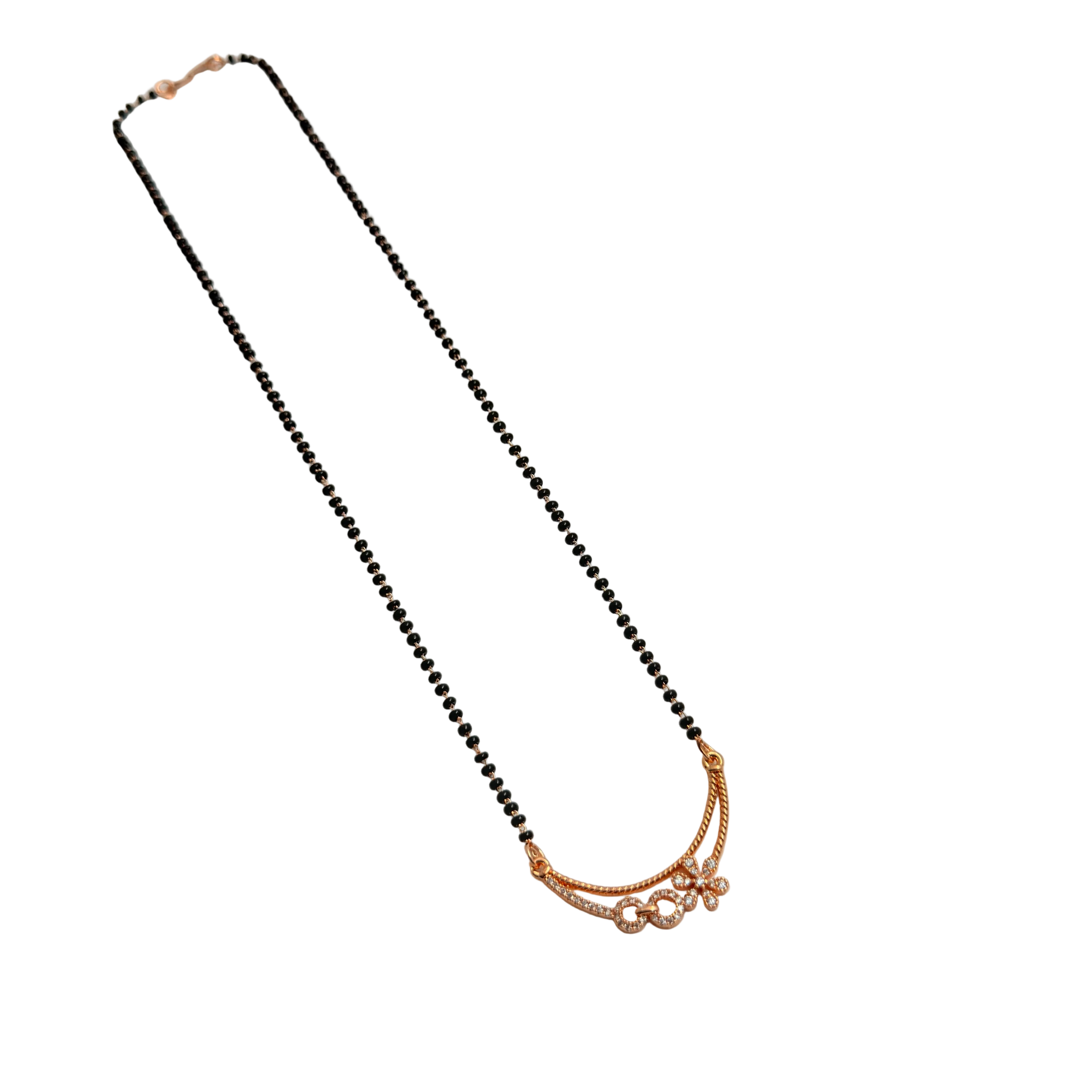 Rose Gold Double Curved Floral Mangalsutra