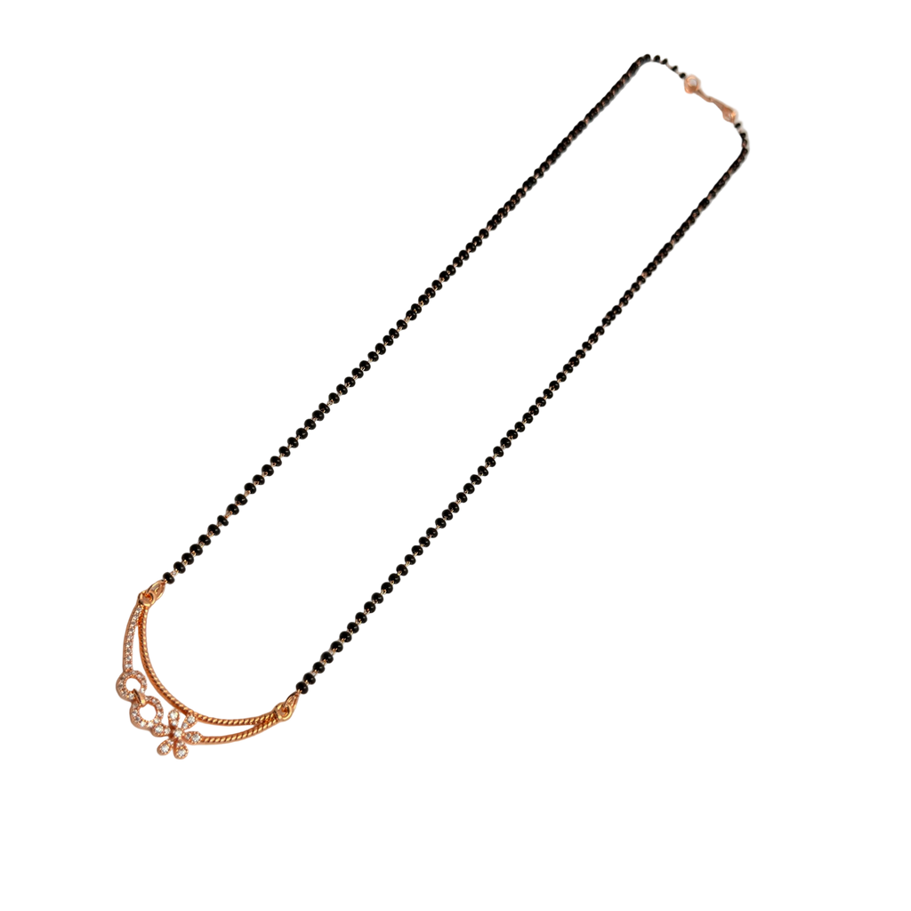 Rose Gold Double Curved Floral Mangalsutra