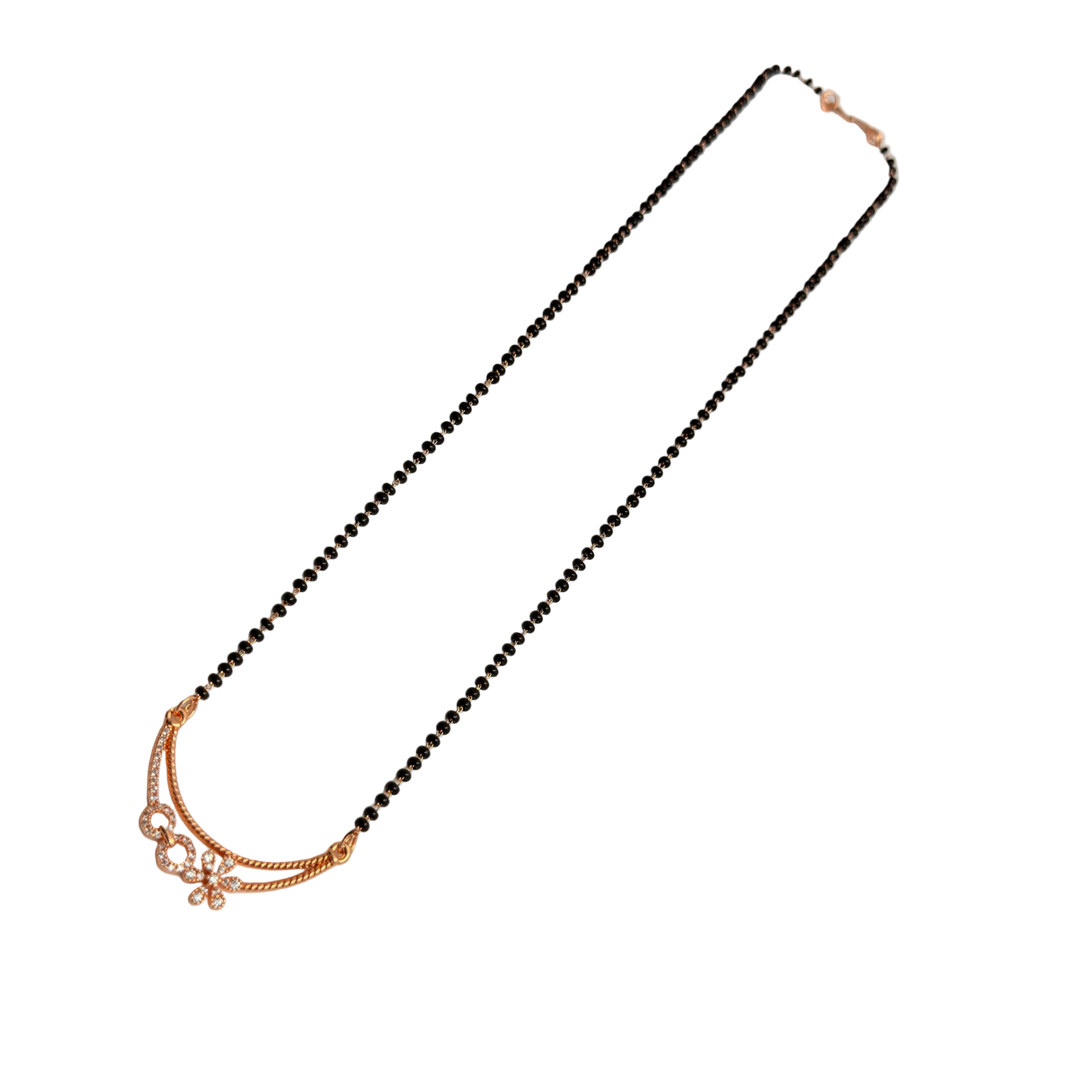 Rose Gold Double Curved Floral Mangalsutra