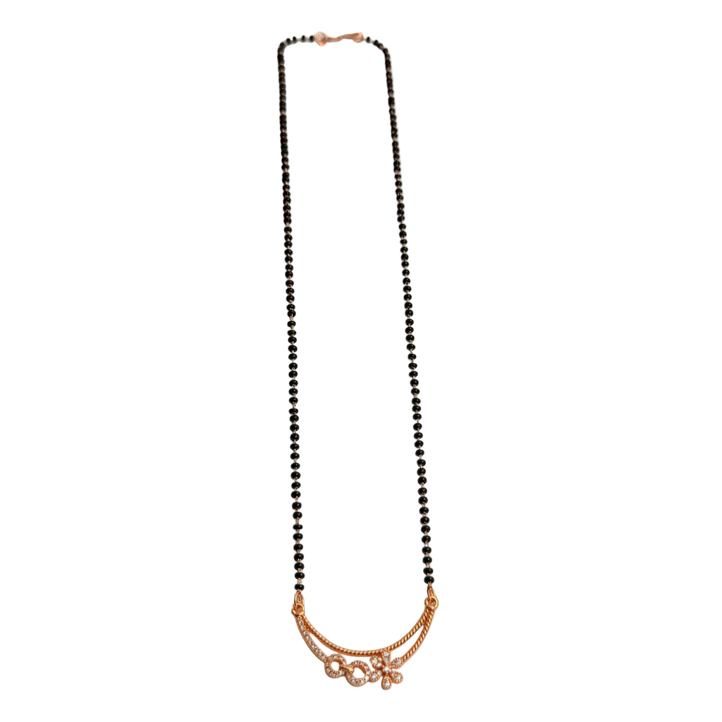Rose Gold Double Curved Floral Mangalsutra