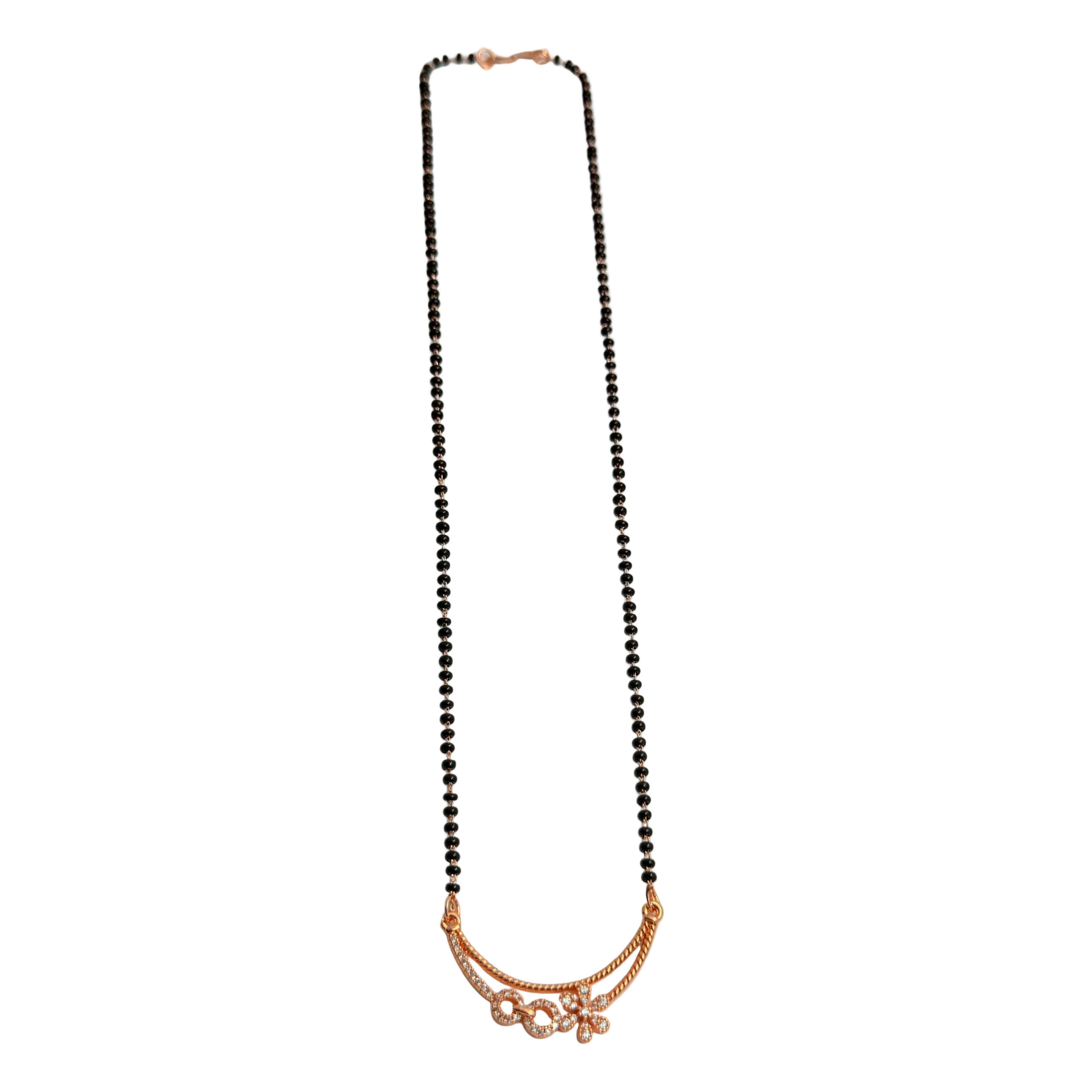 Rose Gold Double Curved Floral Mangalsutra