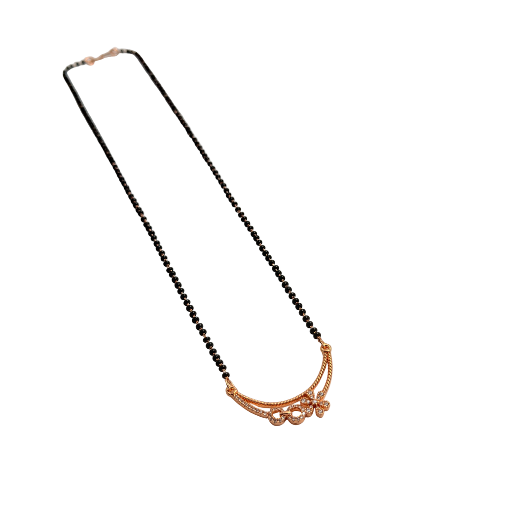 Rose Gold Double Curved Floral Mangalsutra