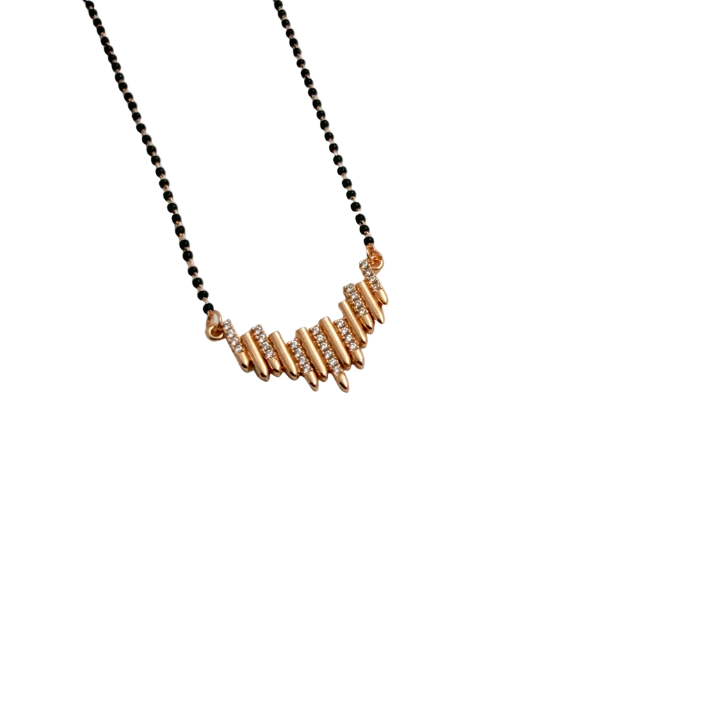 Rose Gold Staggered Linear Bar Mangalsutra