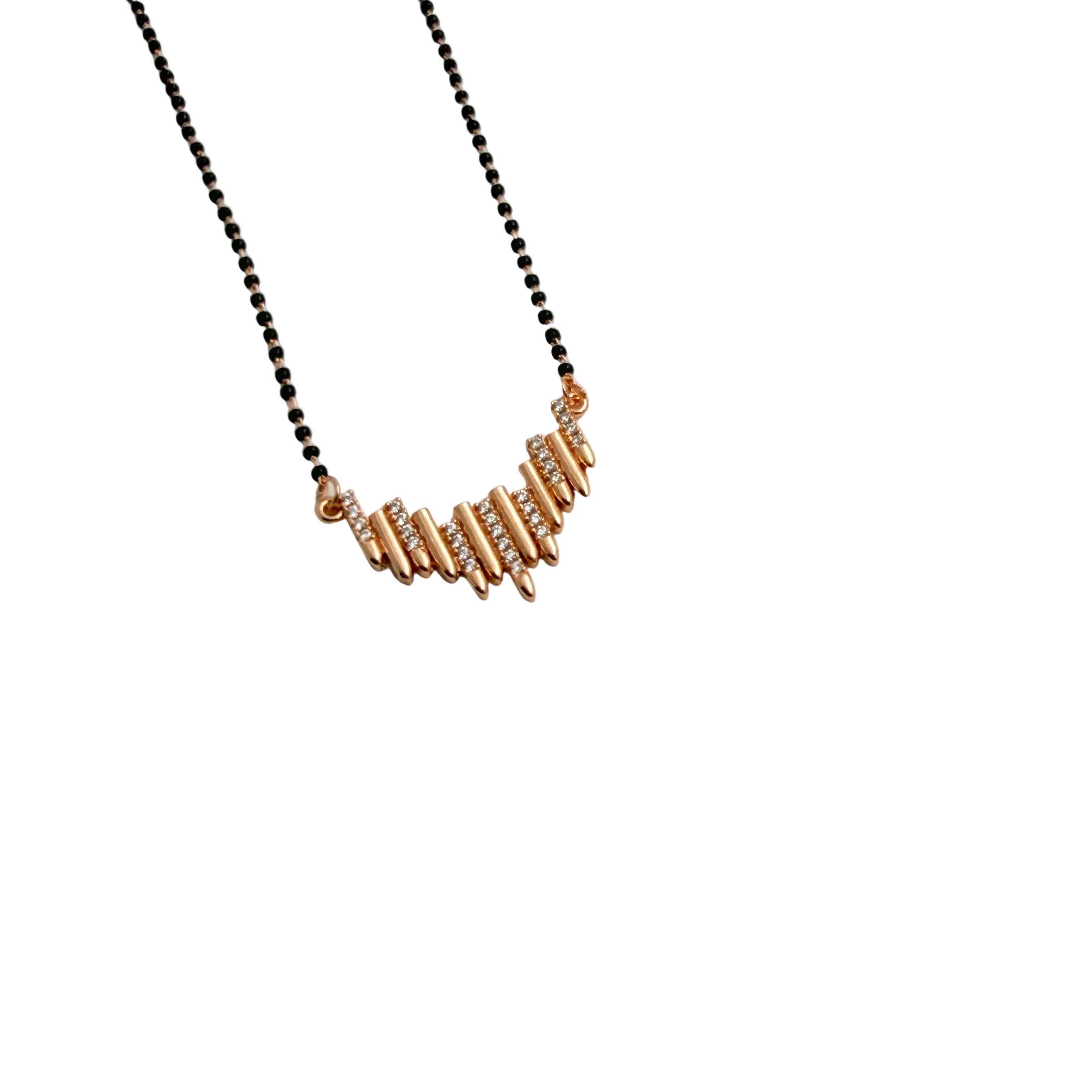 Rose Gold Staggered Linear Bar Mangalsutra