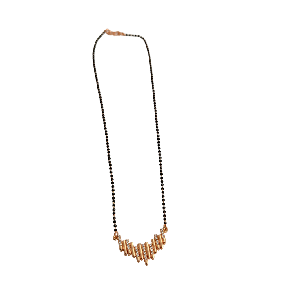 Rose Gold Staggered Linear Bar Mangalsutra