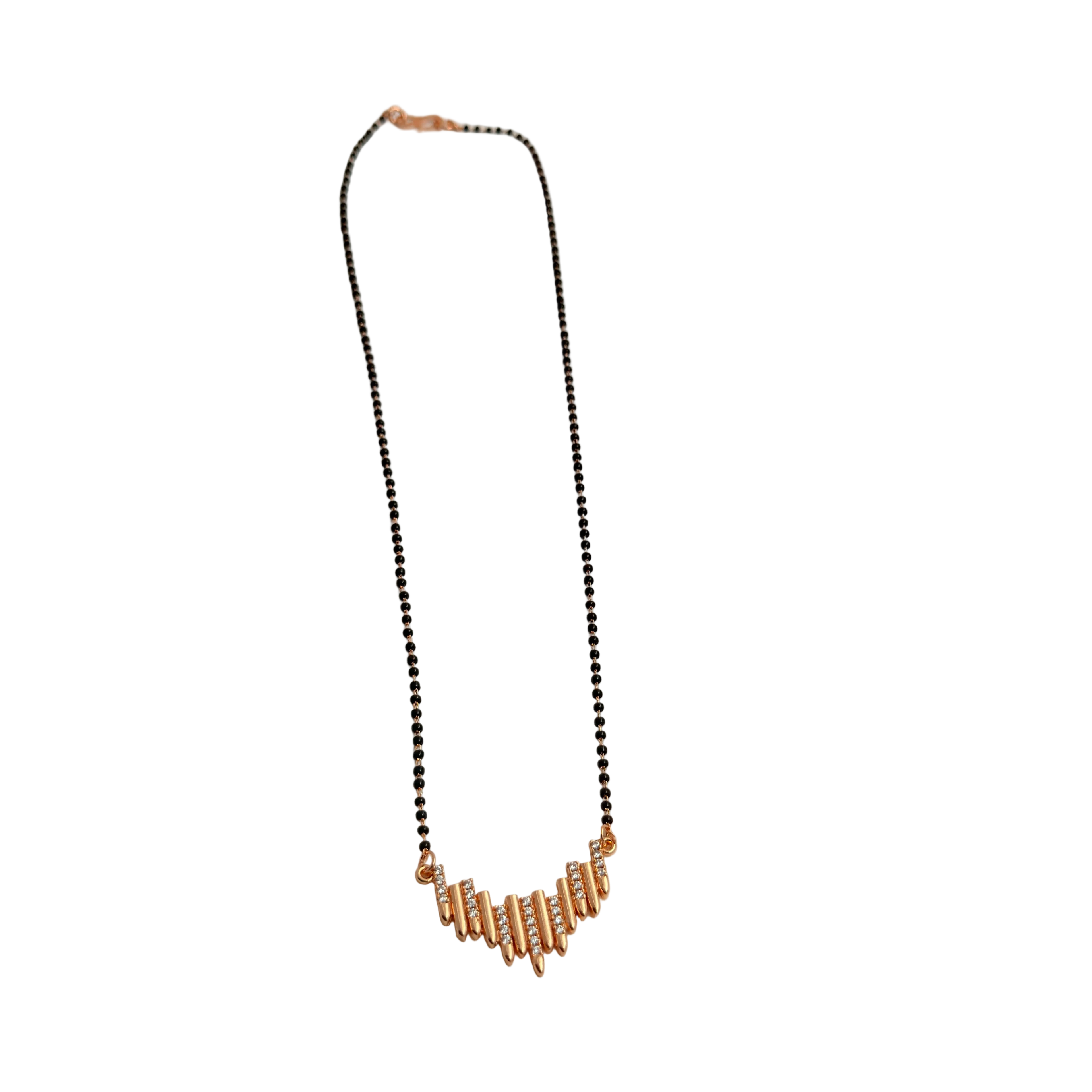 Rose Gold Staggered Linear Bar Mangalsutra
