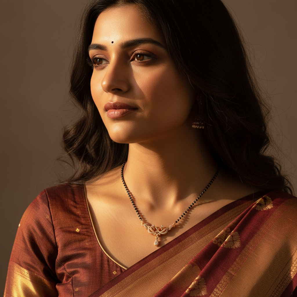 Rose Gold Delicate Rose Vine Mangalsutra