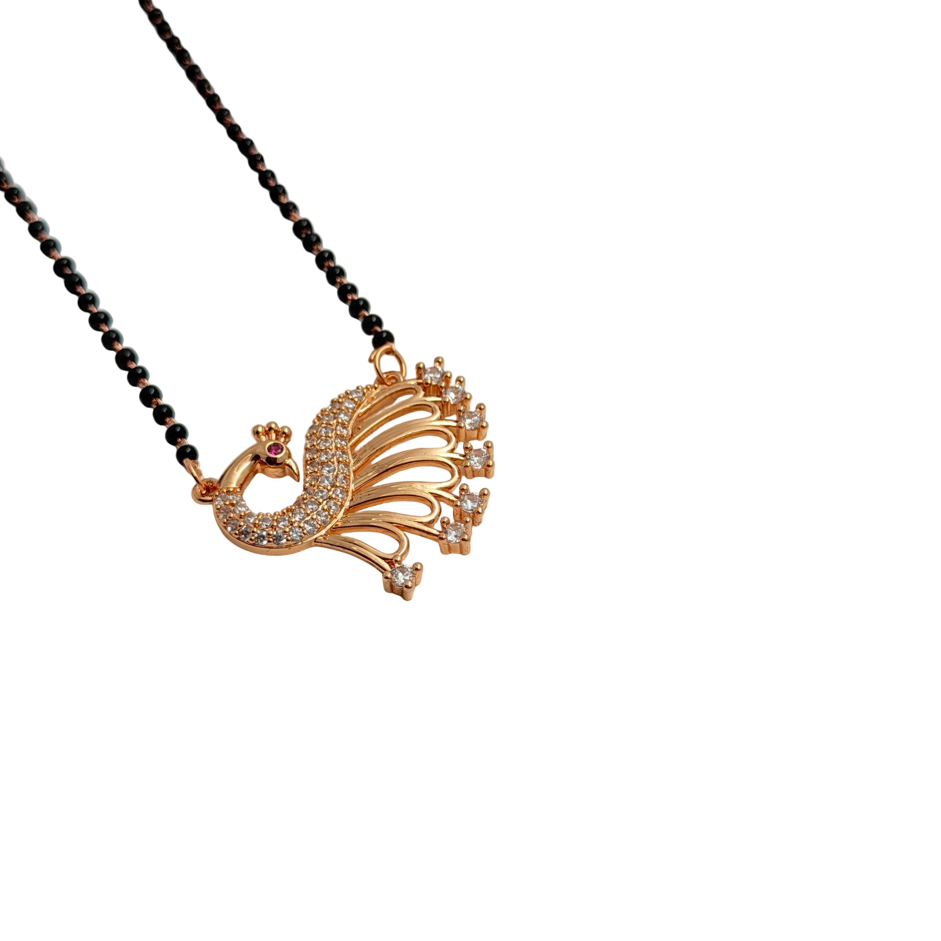 Rose Gold Exquisite Peacock Open Tail Mangalsutra
