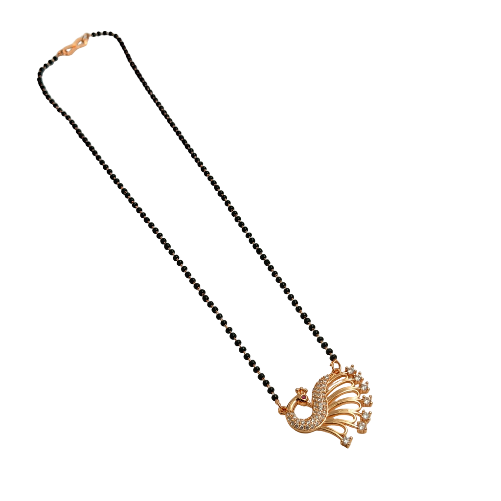 Rose Gold Exquisite Peacock Open Tail Mangalsutra