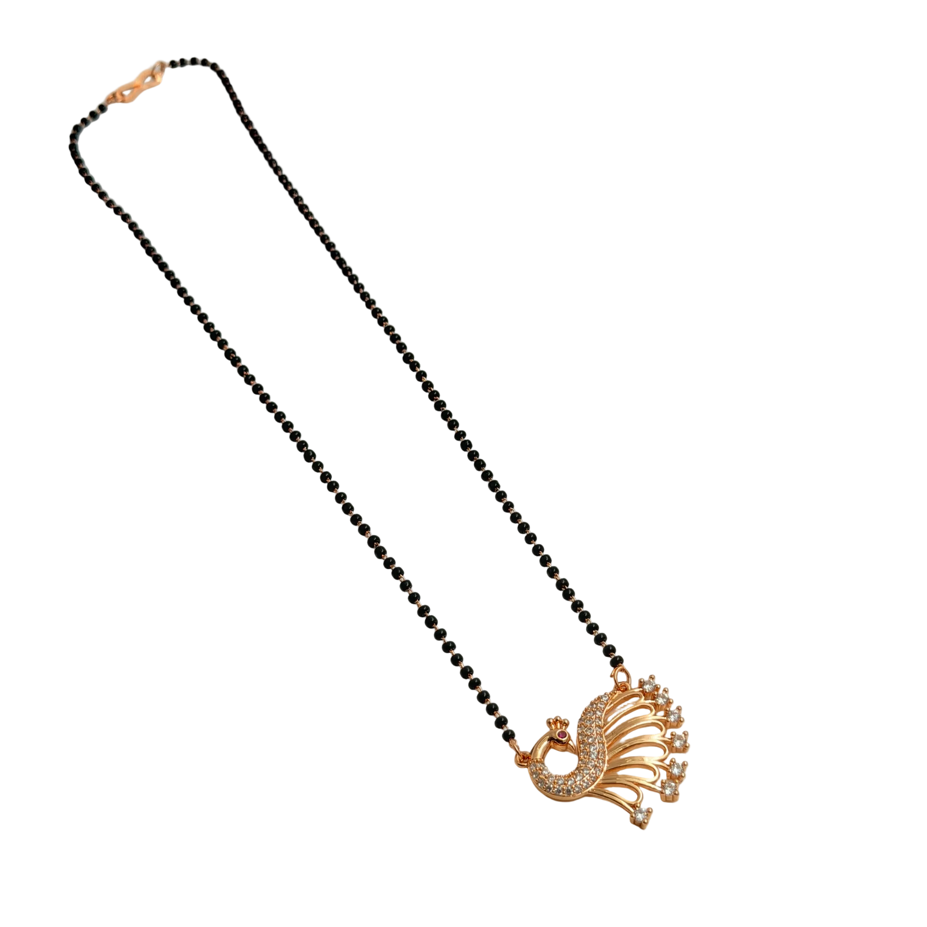 Rose Gold Exquisite Peacock Open Tail Mangalsutra