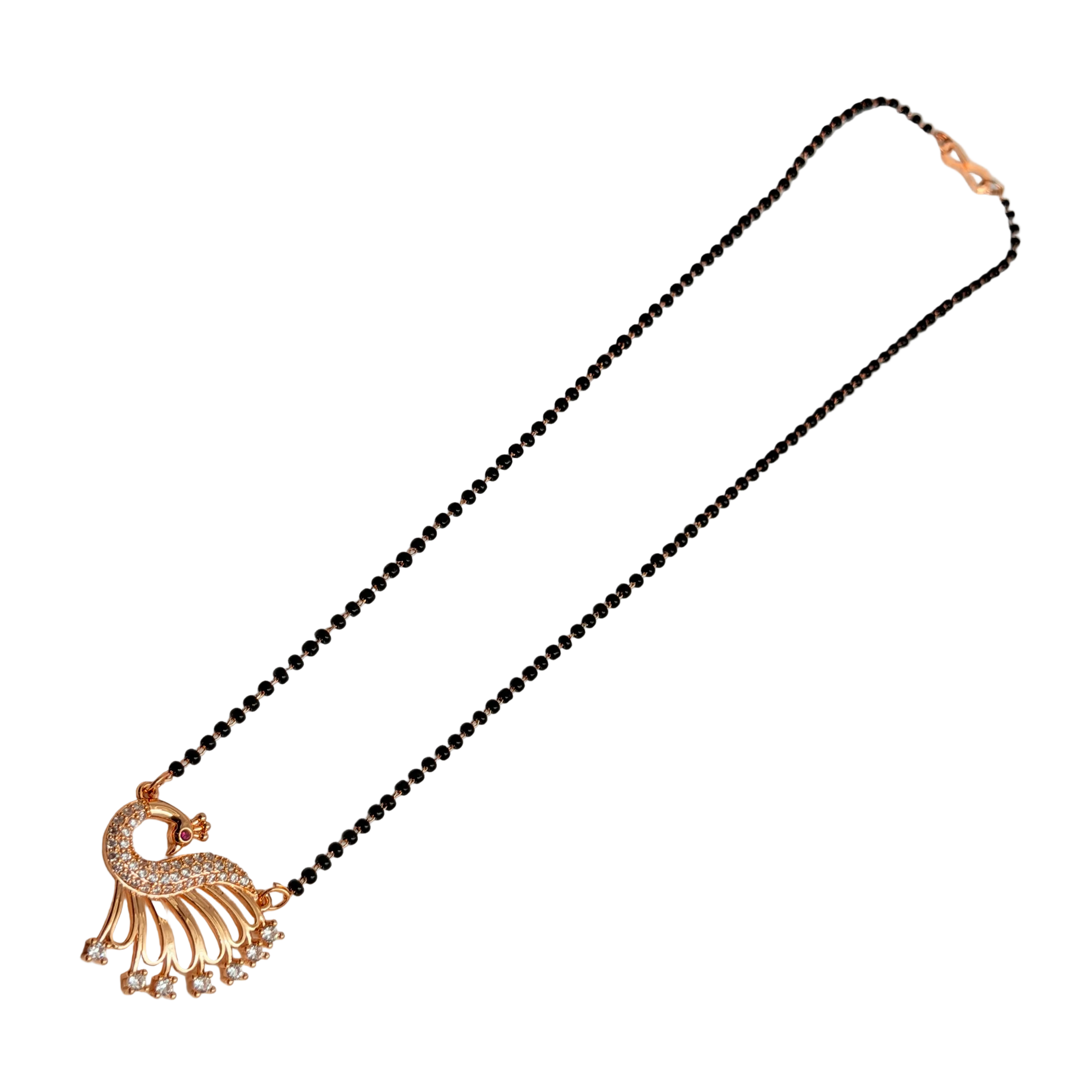 Rose Gold Exquisite Peacock Open Tail Mangalsutra