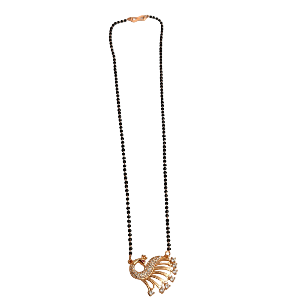 Rose Gold Exquisite Peacock Open Tail Mangalsutra