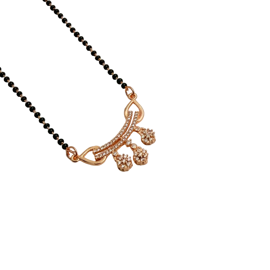 Rose Gold Garland Triple Flower Mangalsutra