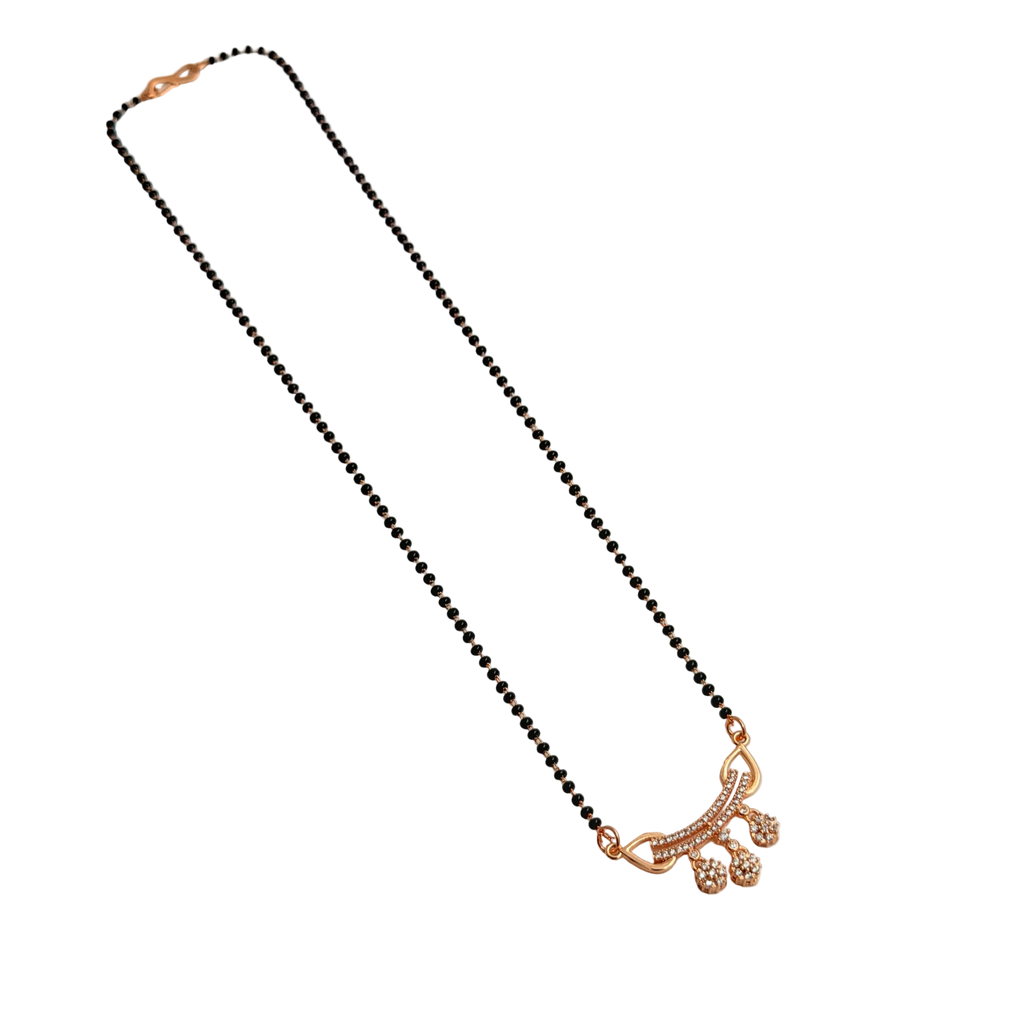 Rose Gold Garland Triple Flower Mangalsutra