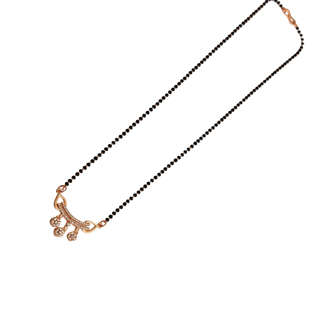 Rose Gold Garland Triple Flower Mangalsutra